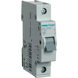 Автоматичний вимикач Hager 1P 20A C 6kA ( MCN120 )