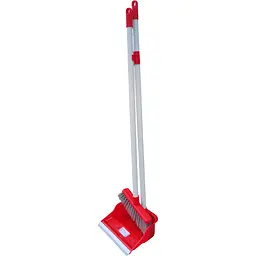 Совок для прибирання Zambak Plastik та щітка з довгими ручками червоний (ZP-139r) - мініатюра 2