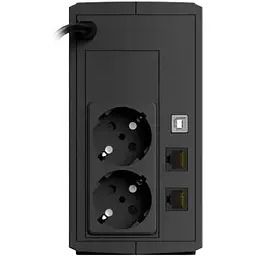 Джерело безперебійного живлення NJOY Keen 600 (UPLI-LI060KU-CG01B) Lin.int., AVR, 2 x евро, USB, пластик - мініатюра 4