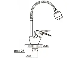 Змішувач для кухонної мийки Aquatica ML-4B644C - мініатюра 4