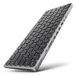 Клавіатура AXAGON HMC-KB USB-C 9 in 1 HUB EN/UA Grey Black (HMC-KB-CRL)