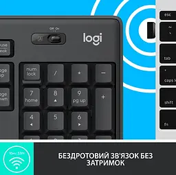IT набір Logitech MK295 Silent Wireless Combo, US, Graphite (920-009800) (6836269) - мініатюра 7