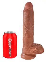 Фалоімітатор King Cock With Balls 10" 25 см коричневий - мініатюра 4