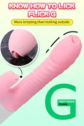 Вібратор Silicone Vibrator USB 7 Function and Thrusting Function / Heating Pink - мініатюра 2