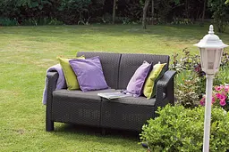 Диван пластиковий садовий Keter Corfu II Love seat графіт - мініатюра 7