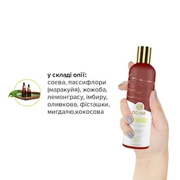 Натуральна масажна олія Dona Recharge Lemongrass & Gingerl (120 мл) з ефірними оліями - мініатюра 4