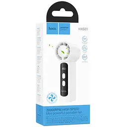 Портативний вентилятор HX601 handheld folding fan 3000 mAh White Hoco teh0029480 - мініатюра 2