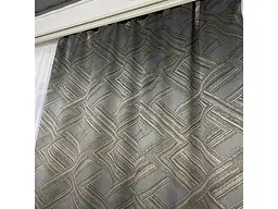 Жакардові штори "геометрія" блідо-синього кольору 2шт. 150х270 з білим шифоновим тюлем 400х270, на т ALBO pbe0052586 - мініатюра 8