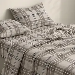 Простирадло Cosas на резинці фланель 80х160 sand tartan, бежевий (Flannel_SandTartan_80x160x20) - мініатюра 2