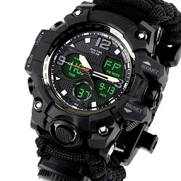 Наручний годинник чоловічий з компасом Besta Life Pro AllBlack Чорний (3085) - мініатюра 2