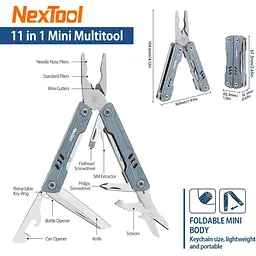 Мультитул NexTool Mini Sailor Pliers S11 Blue NE20156B [162489] - мініатюра 8