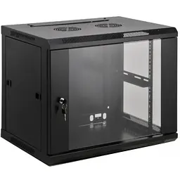 Шафа настінна 19", 6Ux600x600, (ШxГ), зібрана, чорна
