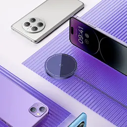 Бездротовий зарядний пристрій Baseus Simple Mini3 Magnetic Wireless Charger 15W Dusty Purple (CCJJ040205) - мініатюра 8