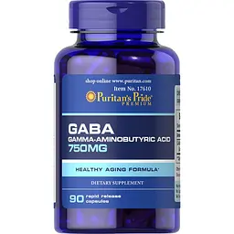 Амінокислота Gaba 750 mg, 90 капсул Puritan's Pride fit0018782