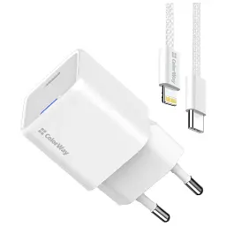 Зарядний пристрій ColorWay C101D GaN Mini 20W PD PPS USB-C + cable USB-C to Lightning white (CW-CHS059PDL-WT) - мініатюра 4