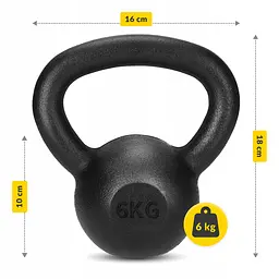 Гиря металева 4FIZJO 6 кг Black (P-5907739319814) - мініатюра 6