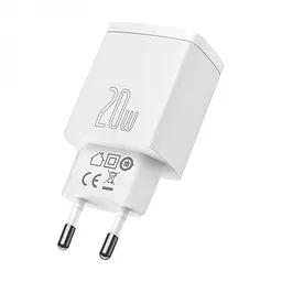 Зарядний пристрій Baseus Compact Quick Charger USB+Type-C 20W Білий (CCXJ-B02) - мініатюра 3