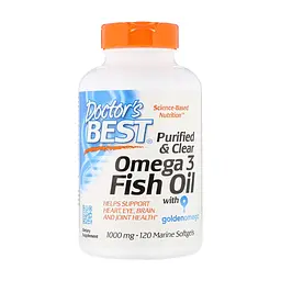 Жирні кислоти Doctor's Best Риб'ячий жир Омега-3, Omega 3 Fish Oil with Goldenomega, 100 (DRB-00478)