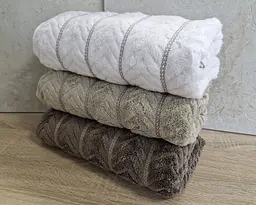 Набір турецьких махрових рушників Cestepe MicroCotton Premium 3 штуки 70x140 Multi 1 щільність 600 г/м2