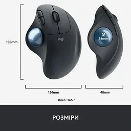 Мишка бездротова Logitech M575 Ergo 910-006221 Graphite - мініатюра 8