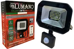Прожектор з датчиком руху 30Вт LU-TURBO-S30 6500K IP65 LUMANO