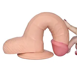 Фалоімітатор LoveToy The Ultra Soft Dude 20 см тілесний - мініатюра 6