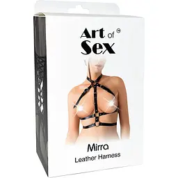 Портупея жіноча Art of Sex - Mirra, натуральна шкіра, розмір XS-2XL, колір чорний - мініатюра 4