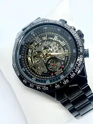 Годинник чоловічий механічний Winner Skeleton з автопідзаводом Чорний з золотом (IBW903BY) - мініатюра 2