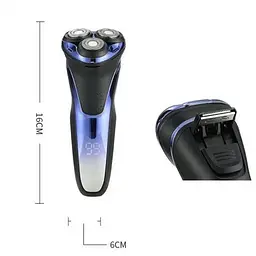 Електробритва акумуляторна VGR V-306 LCD IPX7 роторна з триммером - мініатюра 6