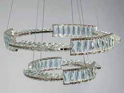 Ефектна кришталева підвісна LED-люстра в золотом для вітальні Diasha 552/600+400G, 126W, 6930 lm - мініатюра 5
