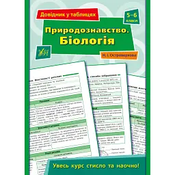 Довідник у таблицях. Природознавство. Біологія. 5–6 класи - Н. І. Островерхова