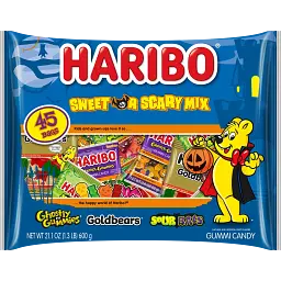 Упаковка желейних цукерок Haribo Sweet or Scary Mix Treat Pack 45шт 600 г