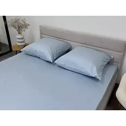 Простирадло Ecotton Pearl Blue на резинці сатин 200х200 см блакитне (24797) - мініатюра 2