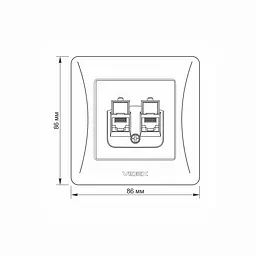 Розетка CAT6+CAT3 подвійна чорний графіт VIDEX BINERA VIDEX (24574-000) - мініатюра 5