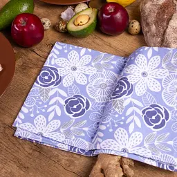 Рушник вафельний MirSon №506 Waffle Blue flowers 90х45 см (2200006739678) - мініатюра 3
