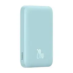 Магнітний портативний павербанк із бездротовою зарядкою Baseus Magnetic 20 W 6000 mAh для iPhone блакитний - мініатюра 4