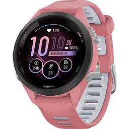 Смарт-годинник Garmin Forerunner 265S Black Bezel with Light Pink Case and Light Pink/Whitestone Silicone Band (010-02810-05) [89364]