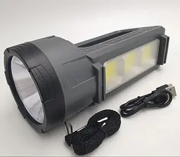 LED Прожектор акумуляторний світлодіодний 4W та 3 COB бічний лампою світильником функція Power Bank 2400mAh ліхтар Panther PT-8877