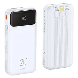 Зовнішній акумулятор Power Bank Remax RPP-686 20000 mAh УМБ павербанк White (19111) - мініатюра 2