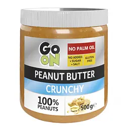 Арахісова паста Go On Nutrition Peanut Butter Crunch, 500 г, скляна банка