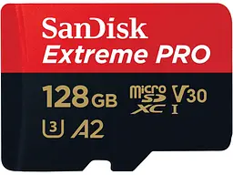 Карта пам'яті SanDisk Extreme Pro microSDXC UHS-I U3 + SD Adapter 128 GB (SDSQXCD-128G-GN6MA) - мініатюра 2