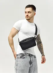 Чоловіча сумка бананка Sambag Harvi чорна 24 × 16 × 6 см (88213001m) - мініатюра 2