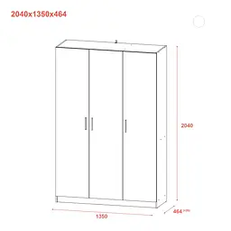 Шафа для одягу Doros Промо Сірий 3 ДСП 135х48х204 (80737765) - мініатюра 8