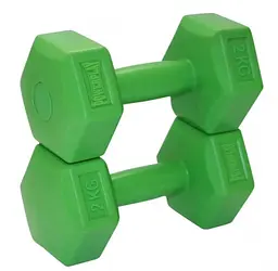 Гантелі композитні PowerPlay 4124 Hercules 2*2 кг Зелені 2 шт (PP_4124_2kg_2in) - мініатюра 2