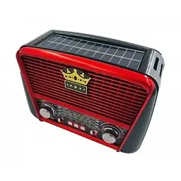 Радіоприймач переносний Bluetooth від мережі із сонячною панеллю червоний Golon RX-455S - мініатюра 2