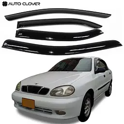 Дефлектори вікон вітровики для Daewoo Lanos 1998- Широкі 4 шт (Auto Clover)