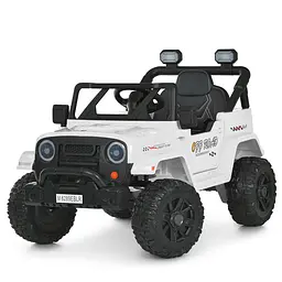 Джип M 6289EBLR-1 2.4G радіок 1*12V7AH 2*45W EVA BLUETOOTH музика світло шкіра білий
