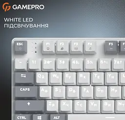 Механічна ігрова клавіатура GamePro MK-110-W USB Hot-Swap Outemu Red Switch White-Gray - мініатюра 10