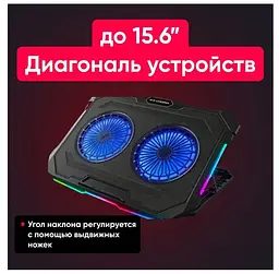 Охолоджувальна підставка для ноутбука 15,6-17,3 дюймів Ice Coorel F8 RGB - мініатюра 5