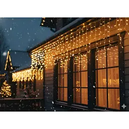 Гірлянда Chomik Бахрома 300 LED 12 м, теплий білий, IP44, від мережі (5900779879843) - мініатюра 3
